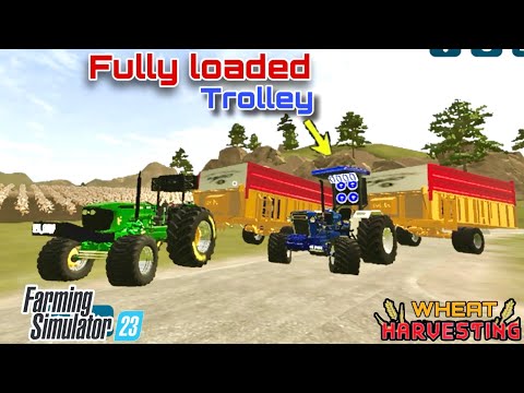 Fully Loaded Trolley | John Deere & Ford 3600 | fs23 | Jattmind wala ⚠️