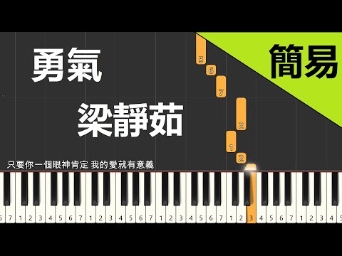 勇氣  梁靜茹 鋼琴教學 簡易單手版