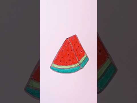 How to draw watermelon 🍉 | Menggambar semangka #howto #drawing #watermelon #belajarmenggambar