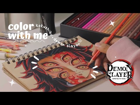 demon slayer / kimetsu no yaiba • drawing kokushibo | how to color / draw kokushibo ✍🏻✨