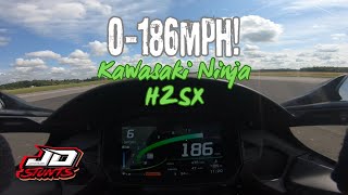 Kawasaki Ninja H2SX Acceleration! Top Speed Run | 0 - 186mph!!!