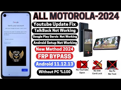 All Motorola FRP Bypass 2024 [No Talkback Fix YouTube Update Can't Apps Android 11/12/13] Without PC