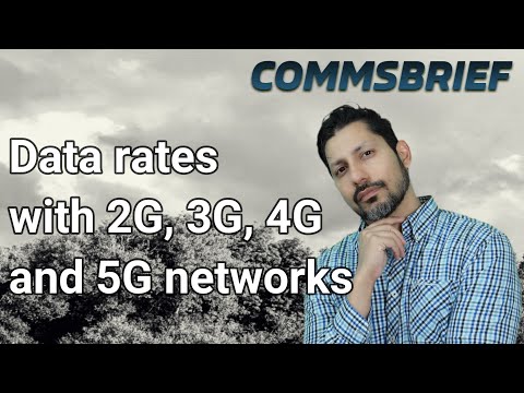 Data rates with HSCSD, GPRS, EDGE, HSPA, CDMA2000, EVDO, LTE and NR