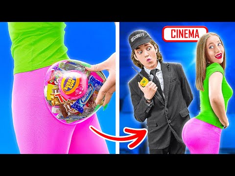 BEST WAYS OF SNEAKING FOOD INTO THE MOVIES | Cool Sneaking Hacks and Funny Moments by Rocketmons!