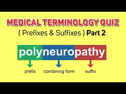 Medical Terminology Quiz:  Prefixes And Suffixes Part 2