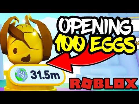 Opening 100 GOLDEN HAUNTED EGGS in Pet Simulator X (Roblox)