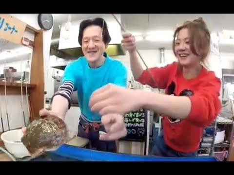 Fising Scallop Unlimited (for 3 min) $5!!! 中国人モンちゃん食べまくり！500円でホタテ３分間釣り放題!![小梦帮倒忙Z]500日元3分钟活扇贝随便钓吃