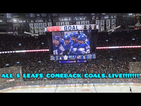 ALL 5 LEAFS GOALS IN THE COMEBACK Vs Blue Jackets INSANE!!!! MUST SEE