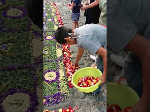 Flower carpets in every street across the whole city! #travelvlog #semanasanta #guatemala