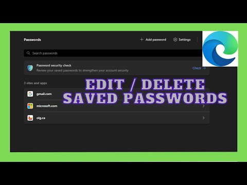 How to delete saved password in MS Edge