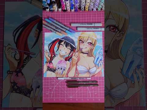 Marin Kitagawa | anime Copic markers fanart process 🎨 #mydressupdarling #animeart #copic #art