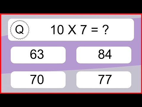 20 Multiplication Quiz Exercises for Kids