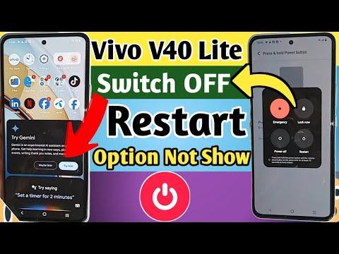 Vivo v40 lite power off Restart option not show // How to power off vivo v40 lite