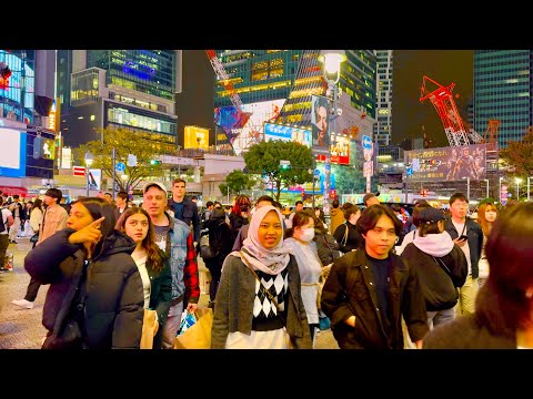 [4K HDR] Shibuya Autumn Night walk. Tokyo, Japan. 2024