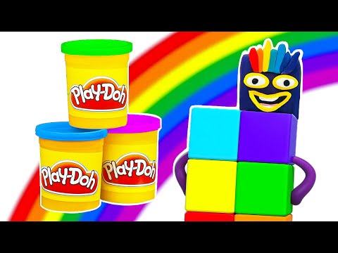 Numberblocks Fun with Play Doh & Rainbow Colors | Learn to Count and Create | Toddler Learning Video