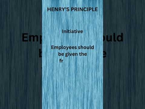 Initiative #principles of management #Henry principles