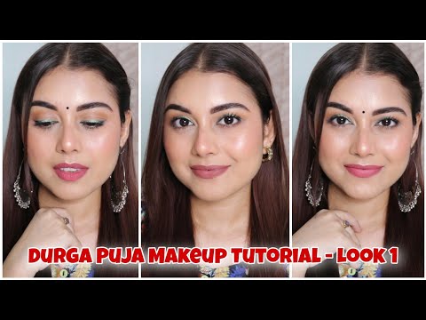 Durga Puja Makeup Look 2024 🔱 দুর্গাপূজা মেকআপ | Dewy Long Lasting Base✨