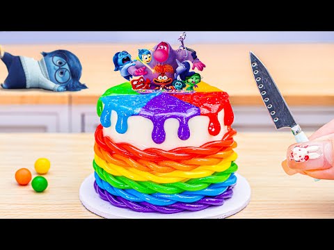 Colorful Miniature Rainbow Pop It Chocolate Cake Decorating 🌈 Limited INSIDE OUT Rainbow Cake