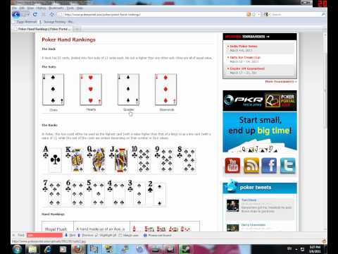 Poker Texas Hold'em Tutorial 1 - Hand Rankings