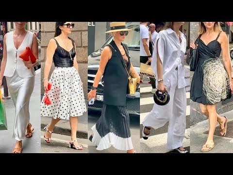 ITALIAN SUMMER 2024 OUTFIT IDEAS 🇮🇹MILAN STREET FASHION BLACK & WHITE OUTFITS IN STYLE #vanityfair