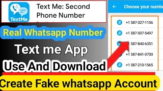 Textme free number whatsapp | text me | text me up free call & text | Fake whatsapp number|