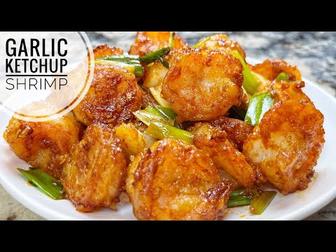 Garlic Ketchup Shrimp | Juicy And Crispy Shrimp Recipe | Easy Chinese Prawn Stir Fry Recipe