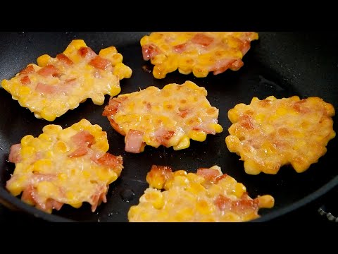 Corn & Ham Pancakes  옥수수 & 햄 팬케이크