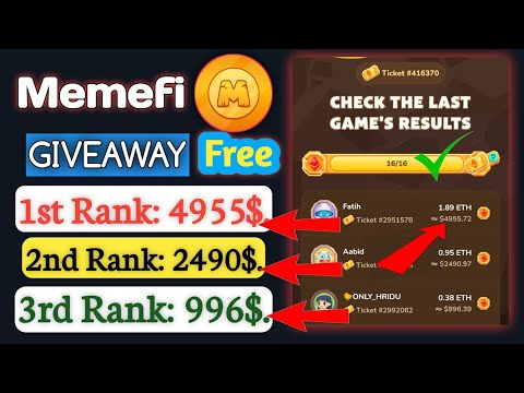 Memefi Giveaway Participate Full Details || Memefi Wallet Connect | Memefi eth ticket