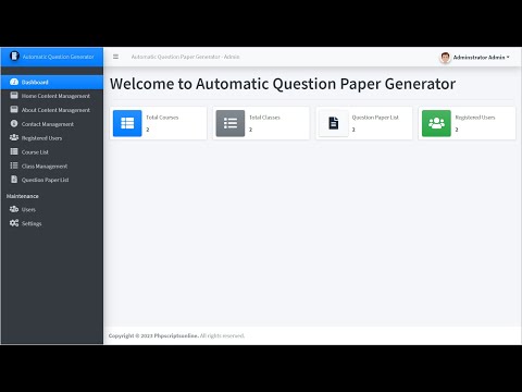 Automatic Question Paper Generator