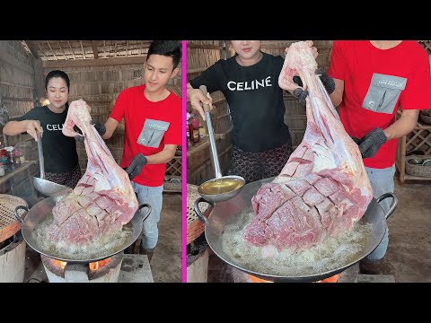 Delicious Big beef leg cooking with the best style - Amazing cooking video