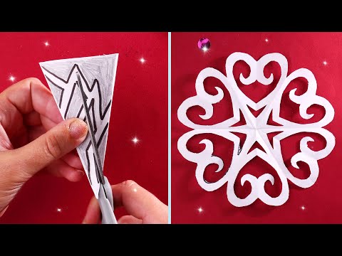 How to Cut a Beautiful Christmas or New Year Snowflakes in 5 Minutes | Easy Paper Craft Tutorial