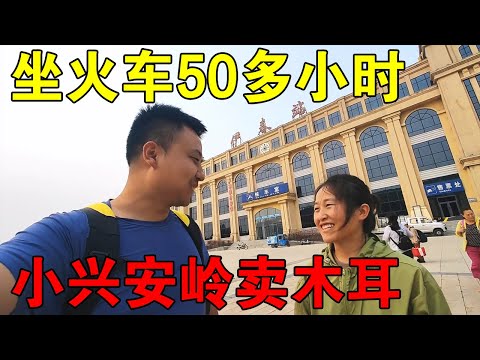 小伙与家人分别，一个人坐火车50多小时，去小兴安岭卖木耳【穷游的似水年华】