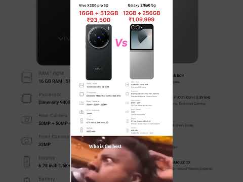 Samsung galaxy zflip6 5g vs Vivo x200 5g !! review shorts videos #mobilereview #vairalshort #shorts