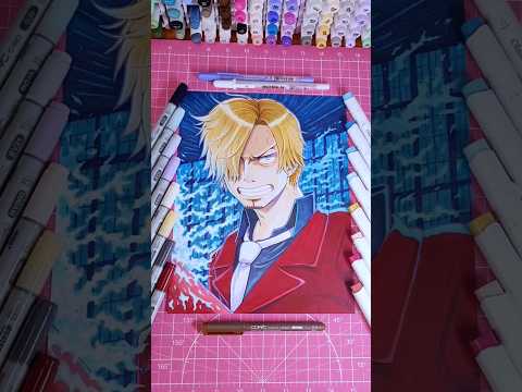 Sanji fanart drawing & marker process | One Piece #art #shorts #onepiece #animeart #sanji