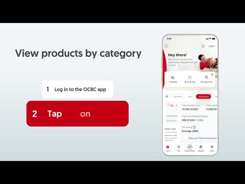 How to view products by category on OCBC app?