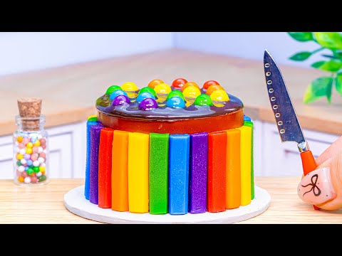 Satisfying Rainbow Chocolate Kitkat Cake Decorating ❤️ Mini Cake for Special Occasions