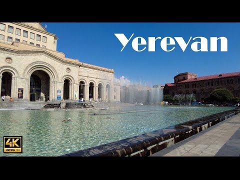 [4K] Walking Downtown Yerevan City