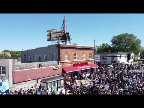 Cup Foods Minneapolis 4K Drone Footage Free Clip - George Floyd - Minneapolis Minnesota