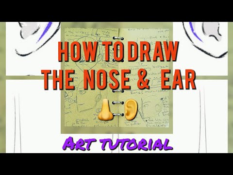 How to draw for beginners step by step : Drawing the NOSE 👃 and EAR 👂 #howto #howtodraw #art