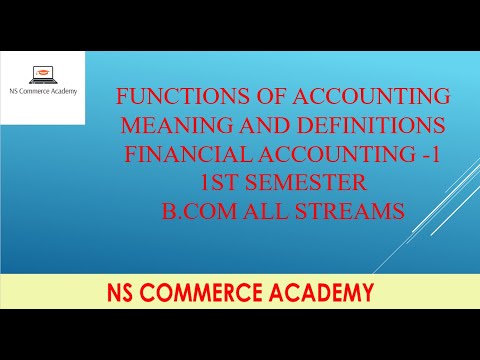 FUNCTIONS OF ACCOUNTING - FA-1 - 1ST SEMESTER - B.COM ALL STREAMS -OU