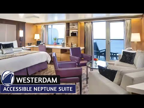 HAL Westerdam | Accessible Neptune Suite Walkthrough Tour & Review 4K | Holland America Cruise Line