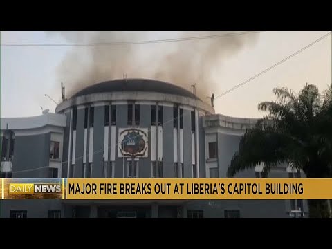 Liberia's parliament building catches fire as protests enter a second day