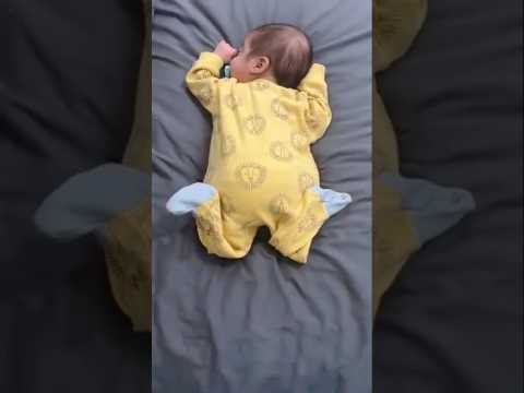 Tiny baby in big clothes  #cutebaby #funny #twins ￼