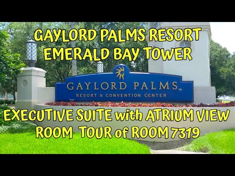 GAYLORD PALMS RESORT / EMERALD BAY TOWER / EXECUTIVE SUITE ATRIUM VIEW / ROOM TOUR of ROOM 7319