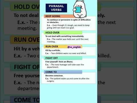 5 Important "Phrasal Verbs with meanings" |phrasal verbs #phrasalverbs #grammar  #shorts VS ENGLISH