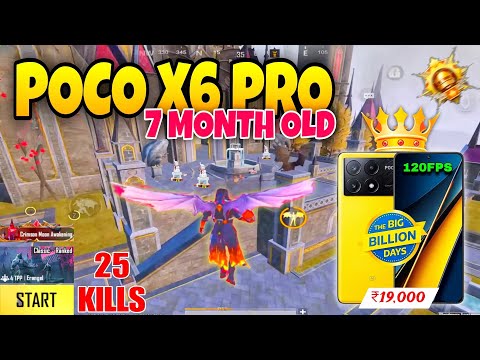 Poco x6 pro 🔥 7 month old bgmi test🔥 3.4 update hard gameplay 🥵