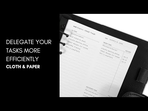 Task Delegation Planner Inserts | Cloth & Paper