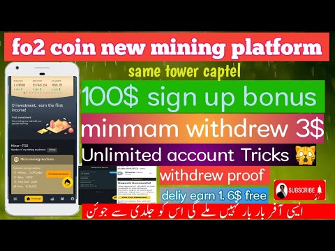 |earn money online|🎉|New Real Mining Platform| fo2coin |without investment🤑|