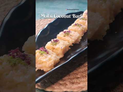 Malai Coconut Barfi Recipe | Taaze Naariyal Ki Barfi #shorts #barfi #dessert #sweets #viral