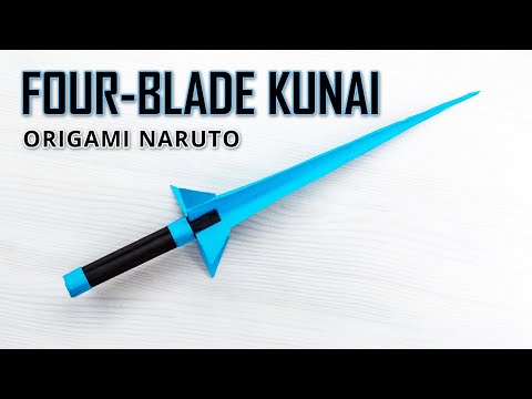 Making four-blade Kunai out of paper - a cool Naruto project